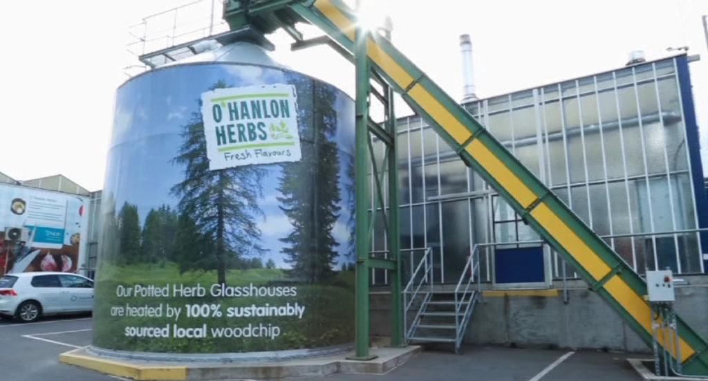 O’Hanlon Herbs woodchip conveyor and silo