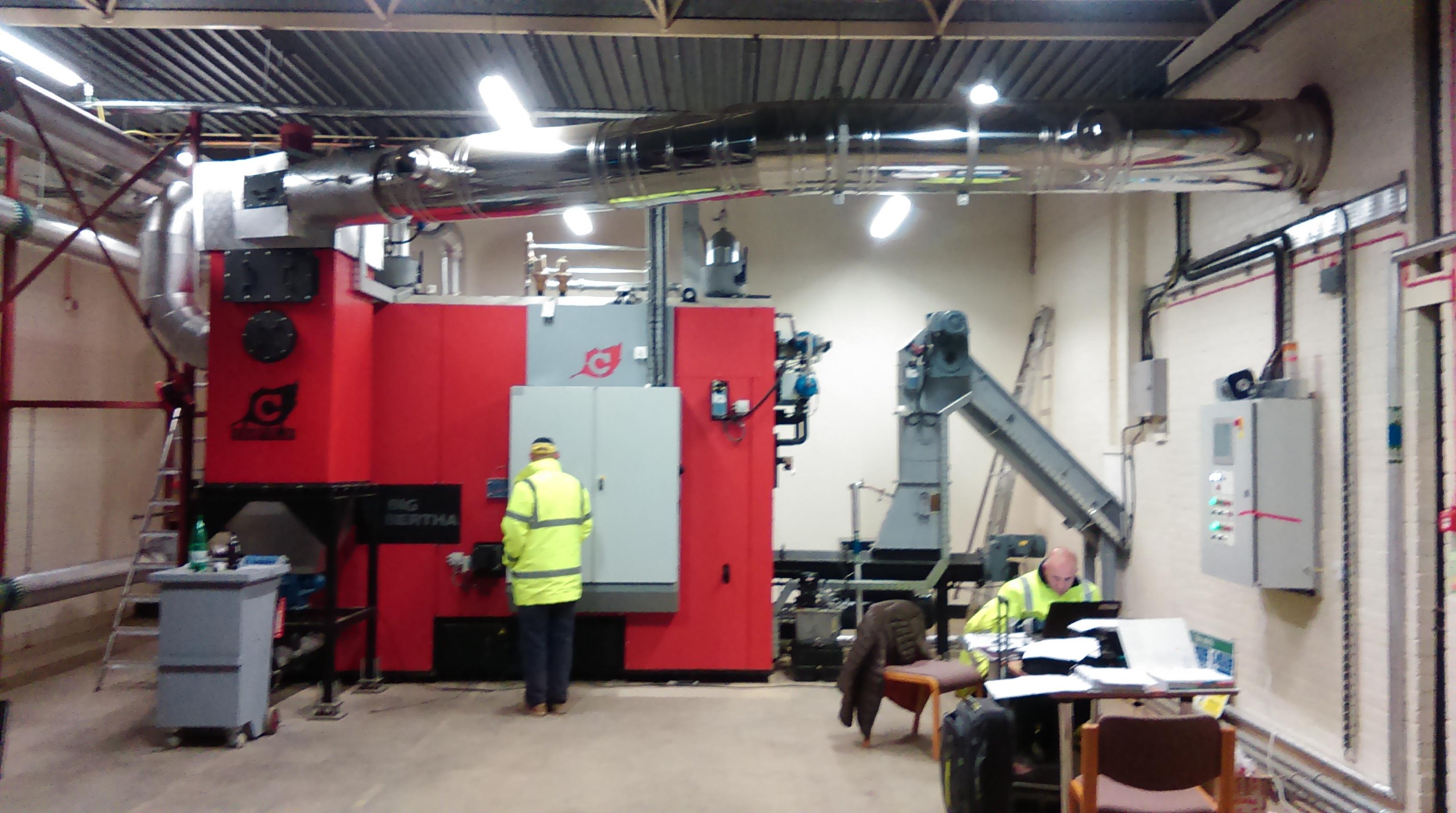 Biomass boiler house at Cranfield University